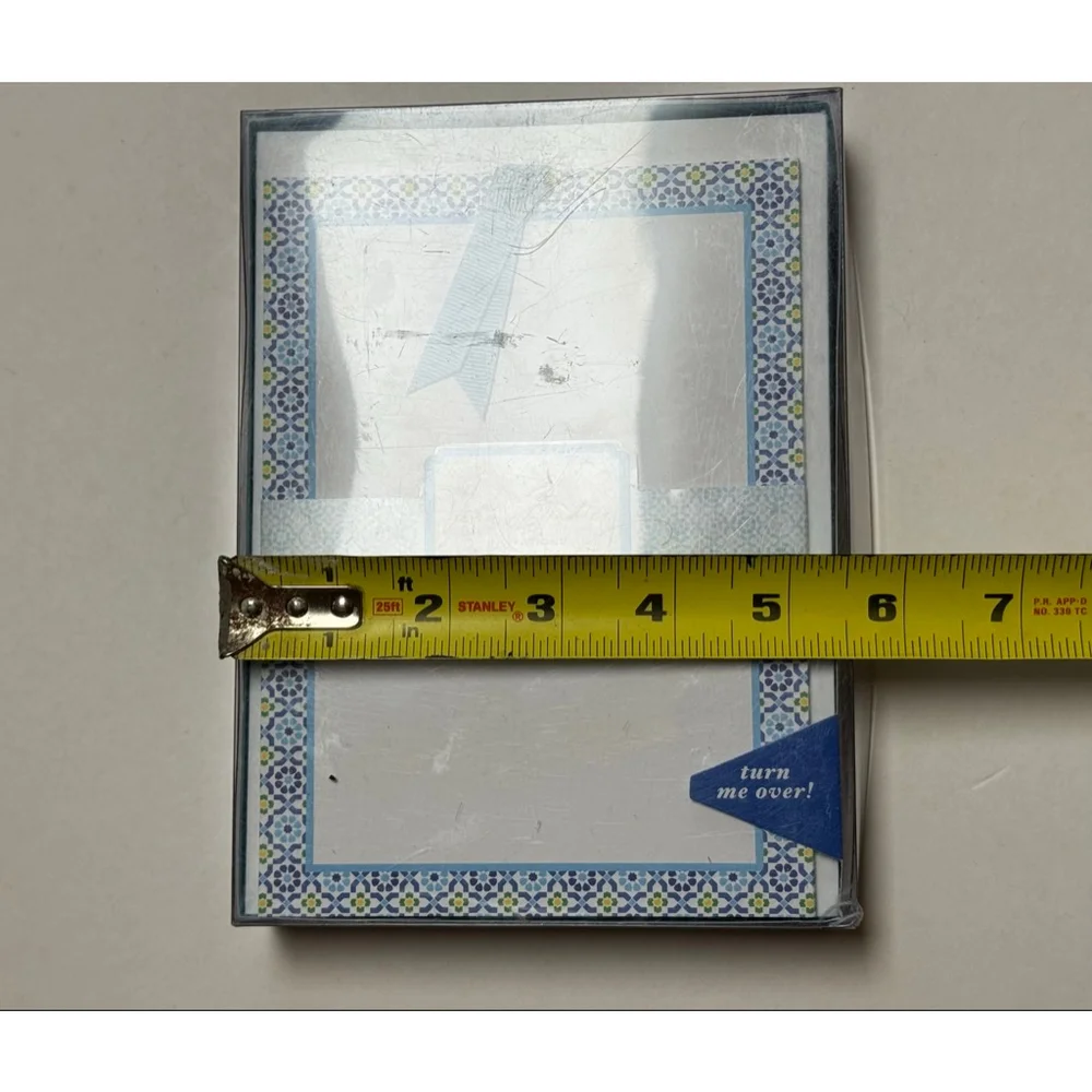 VERA BRADLEY Invitations CAPRI BLUE 12 Blank Quilt Embossed Sleeves Ribbons